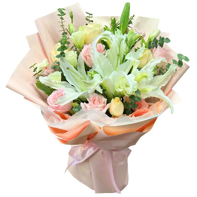 眉山10朵玫瑰百合混搭，爱是难忘时刻
